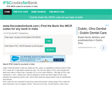 Tablet Screenshot of ifsccodesforbank.com